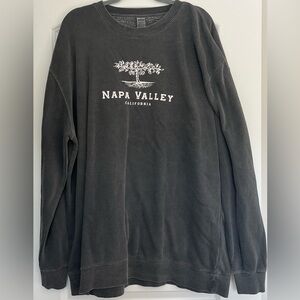 Napa Valley California gray graphic sweatshirt wine country vineyard vacation 3X